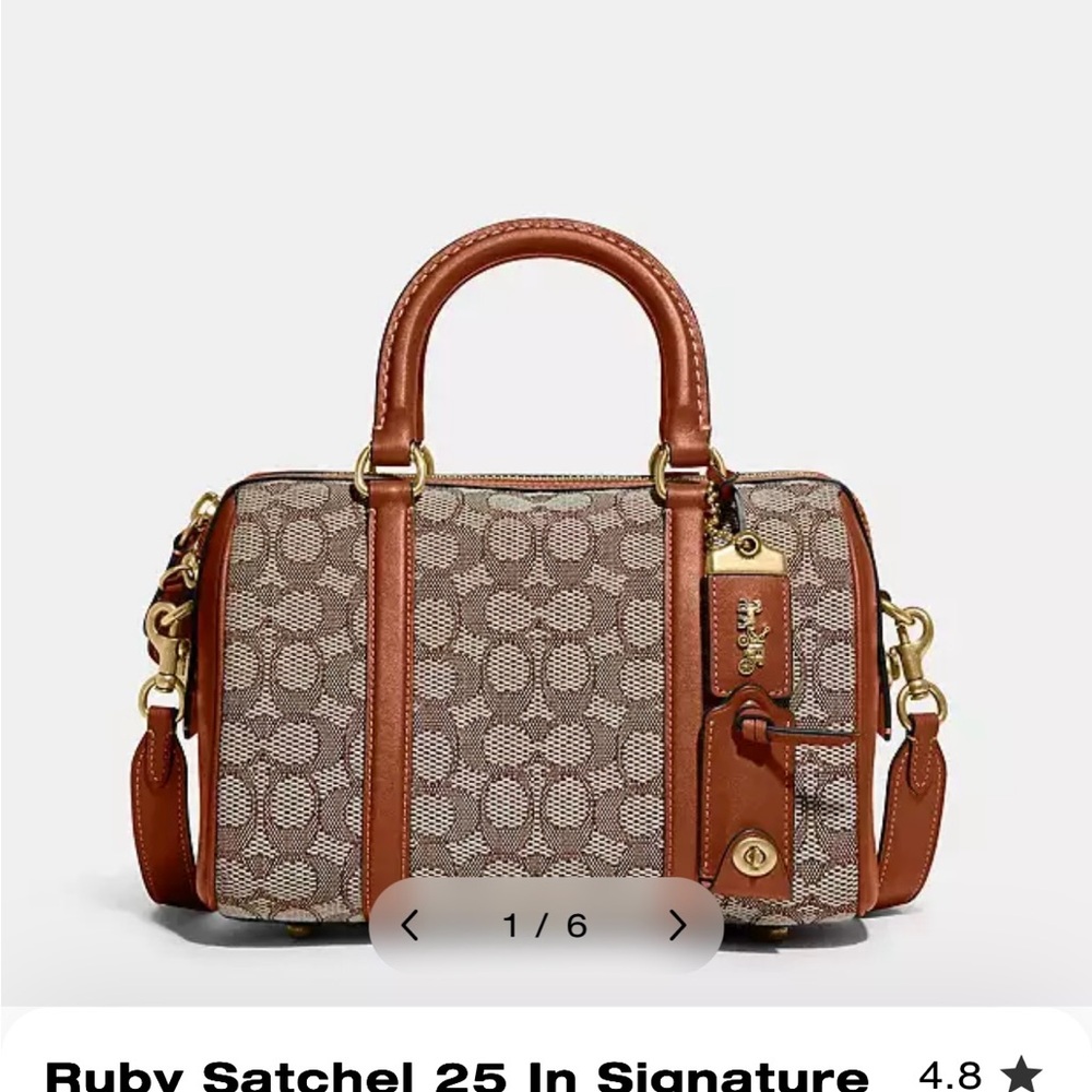 Coach Tan and Brown Signature Satchel